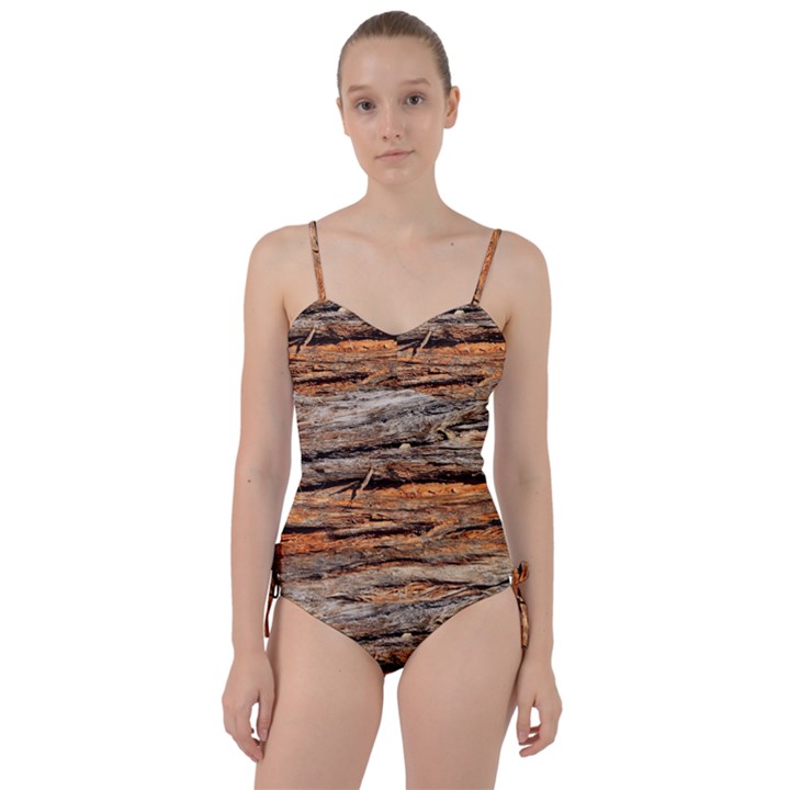 Natural Wood Texture Sweetheart Tankini Set