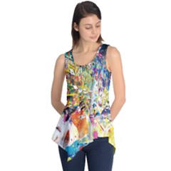 Multicolor Anime Colors Colorful Sleeveless Tunic