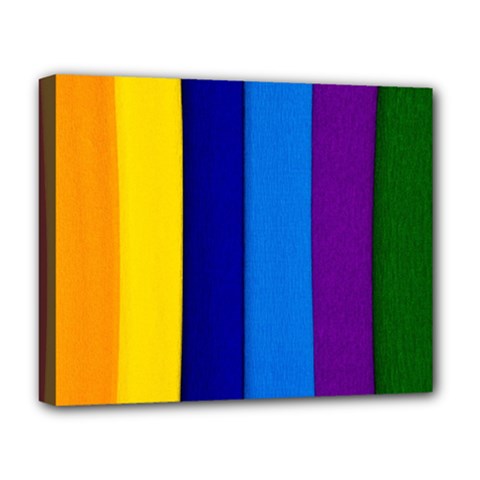 Paper Rainbow Colorful Colors Deluxe Canvas 20  X 16   by paulaoliveiradesign