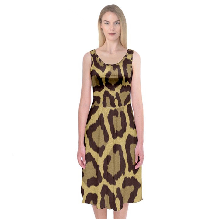 Leopard Midi Sleeveless Dress