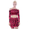 Leopard Skin Off Shoulder Top with Skirt Set View1