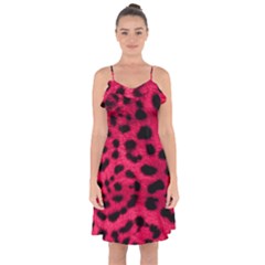 Leopard Skin Ruffle Detail Chiffon Dress by BangZart