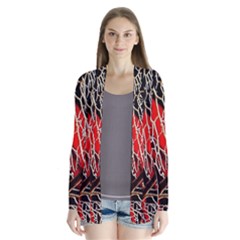 Leaf Pattern Drape Collar Cardigan