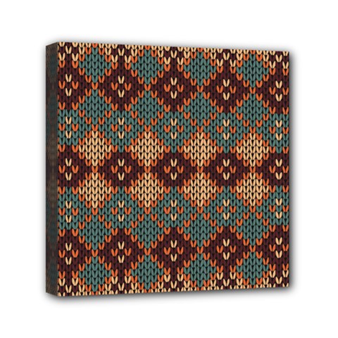 Knitted Pattern Mini Canvas 6  X 6  by BangZart