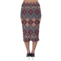 Knitted Pattern Velvet Midi Pencil Skirt View2