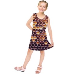 Honey Honeycomb Pattern Kids  Tunic Dress