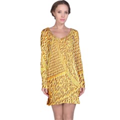 Gold Pattern Long Sleeve Nightdress