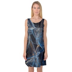 Fractal Tangled Minds Sleeveless Satin Nightdress