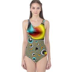 Fractals Random Bluray One Piece Swimsuit by BangZart