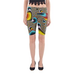 Fractals Random Bluray Yoga Cropped Leggings