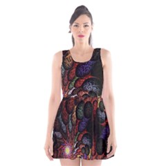 Fractal Swirls Scoop Neck Skater Dress