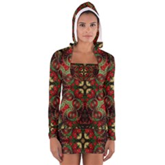 Fractal Kaleidoscope Long Sleeve Hooded T-shirt