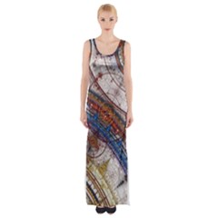 Fractal Circles Maxi Thigh Split Dress