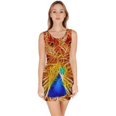 Fractal Peacock Art Bodycon Dress