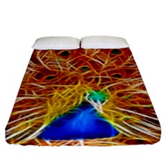 Fractal Peacock Art Fitted Sheet (king Size)