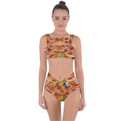 Fractal Peacock Art Bandaged Up Bikini Set  by BangZart