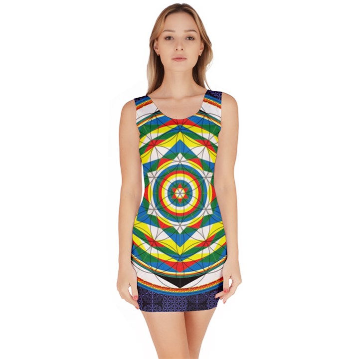 Flower Of Life Universal Mandala Bodycon Dress