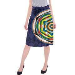 Flower Of Life Universal Mandala Midi Beach Skirt