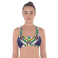 Flower Of Life Universal Mandala Cross Back Sports Bra by BangZart