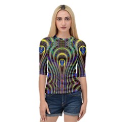 Curves Color Abstract Quarter Sleeve Tee