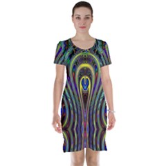 Curves Color Abstract Short Sleeve Nightdress