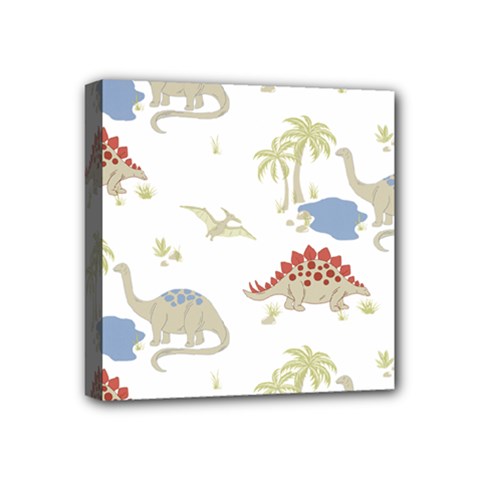 Dinosaur Art Pattern Mini Canvas 4  X 4  by BangZart