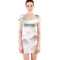 Dinosaur Art Pattern Short Sleeve Bodycon Dress View1