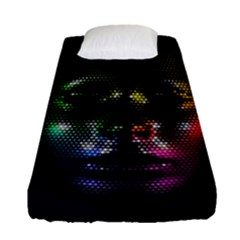 Digital Art Psychedelic Face Skull Color Fitted Sheet (single Size) by BangZart