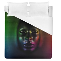 Digital Art Psychedelic Face Skull Color Duvet Cover (queen Size)