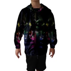 Digital Art Psychedelic Face Skull Color Hooded Wind Breaker (kids) by BangZart