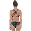 Digital Art Psychedelic Face Skull Color Criss Cross Bikini Set View2