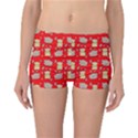 Cute Hamster Pattern Red Background Reversible Boyleg Bikini Bottoms View1