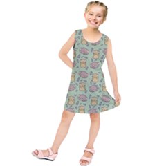 Cute Hamster Pattern Kids  Tunic Dress by BangZart