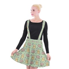Cute Hamster Pattern Suspender Skater Skirt