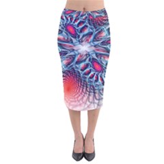 Creative Abstract Velvet Midi Pencil Skirt