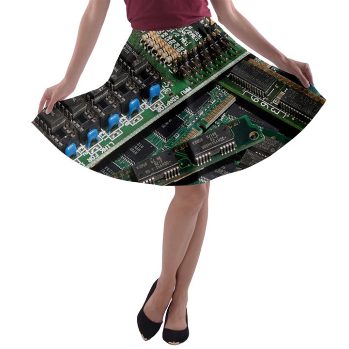 Computer Ram Tech A-line Skater Skirt