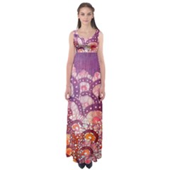 Colorful Art Traditional Batik Pattern Empire Waist Maxi Dress