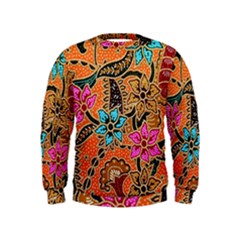 Colorful The Beautiful Of Art Indonesian Batik Pattern(1) Kids  Sweatshirt