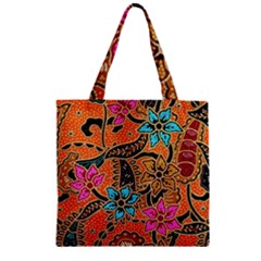 Colorful The Beautiful Of Art Indonesian Batik Pattern(1) Zipper Grocery Tote Bag