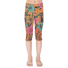 Colorful The Beautiful Of Art Indonesian Batik Pattern(1) Kids  Capri Leggings 