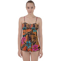 Colorful The Beautiful Of Art Indonesian Batik Pattern(1) Babydoll Tankini Set by BangZart