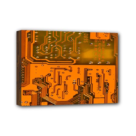 Circuit Board Pattern Mini Canvas 7  X 5  by BangZart