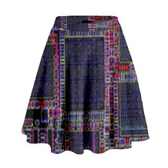 Cad Technology Circuit Board Layout Pattern High Waist Skirt