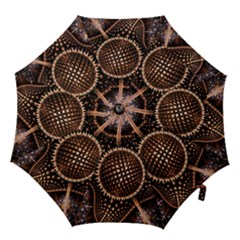 Brown Fractal Balls And Circles Hook Handle Umbrellas (large) by BangZart