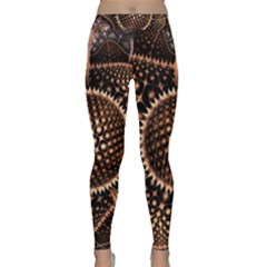 Brown Fractal Balls And Circles Classic Yoga Leggings