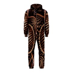 Brown Fractal Balls And Circles Hooded Jumpsuit (kids)