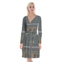 Building Pattern Long Sleeve Velvet Front Wrap Dress View1