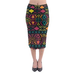 Bohemian Patterns Tribal Midi Pencil Skirt