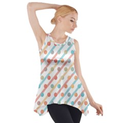 Simple Saturated Pattern Side Drop Tank Tunic by linceazul