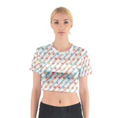 Simple Saturated Pattern Cotton Crop Top by linceazul